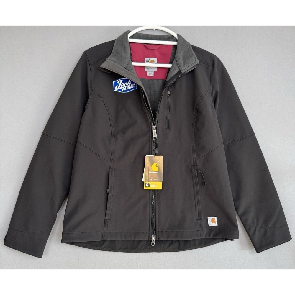 Carhartt Soft Shell Jacket Womens Medium M Black Fleece Lined‎ NWT Workwear Logo